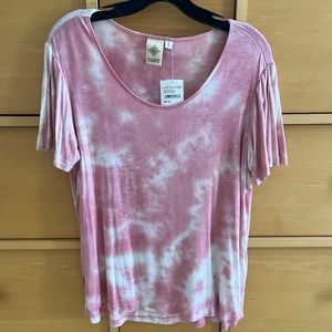 Tie Dye Flutter Sleeve Tee